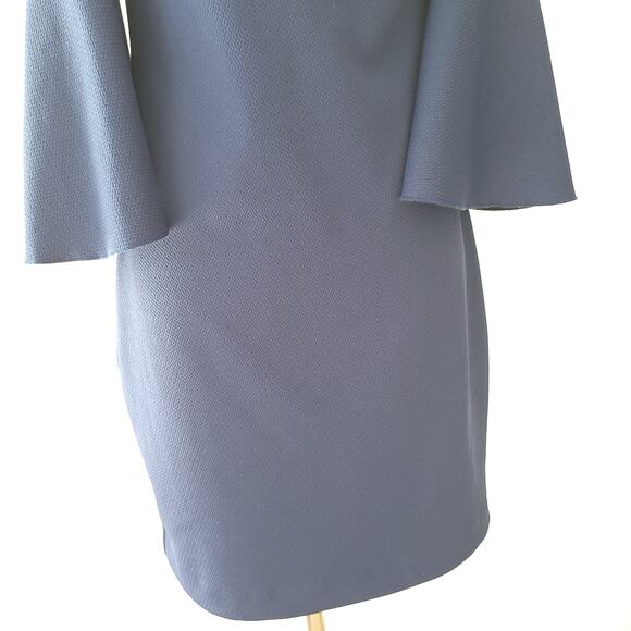 Trina Turk Shell Beach Dress Off The Shoulder Halter Blue Bell Sleeves 2 - Picture 6 of 10